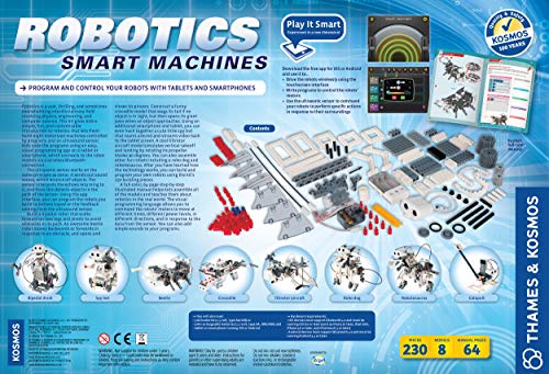 Thames & Kosmos | Robotics Smart Machines | Robotics for Kids 8 and up | STEM Kit builds 8 Robots | Full Color Manual to help with assembly | Requires tablet or smartphone | Parents' Choice Gold Award