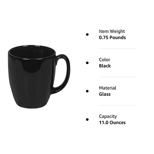 Corelle Livingware 11-Ounce Mug, Black (Pack of 6)