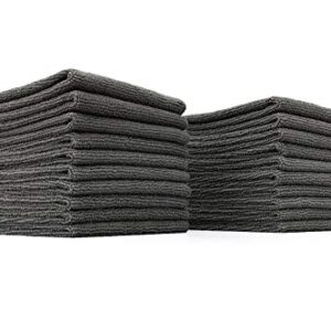 The Rag Company - All-Purpose Microfiber Terry Cleaning Towels - Commercial Grade, Highly Absorbent, Lint-Free, Streak-Free, Kitchens, Bathrooms, Offices, 300gsm, 10in x 10in, Grey (20-Pack)