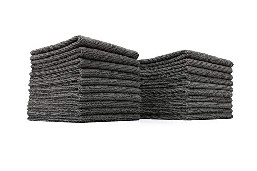 The Rag Company - All-Purpose Microfiber Terry Cleaning Towels - Commercial Grade, Highly Absorbent, Lint-Free, Streak-Free, Kitchens, Bathrooms, Offices, 300gsm, 10in x 10in, Grey (20-Pack)