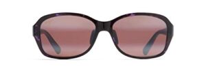 maui jim women's koki beach polarized fashion sunglasses, purple tortoise/maui rose®, medium