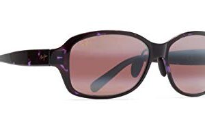 Maui Jim Women's Koki Beach Polarized Fashion Sunglasses, Purple Tortoise/Maui Rose®, Medium