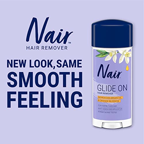 Nair Glide On Hair Removal Cream, Arm, Leg, and Bikini Hair Remover, Depilatory Cream, 3.3 Oz Stick