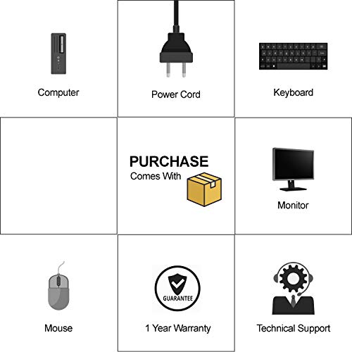 DELL Desktop Computer Package with 22' Monitor, Intel Core 2 Duo 3.0G, 8G DDR3, 120G SSD, VGA, DP, Windows 10, 64 bit-Multi Language Support-English/Spanish/French (C2D)(Renewed)