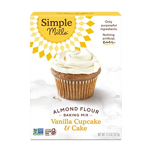 Simple Mills Almond Flour Baking Mix, Vanilla Cupcake & Cake Mix - Gluten Free, Plant Based, Paleo Friendly, 11.5 Ounce (Pack of 1)