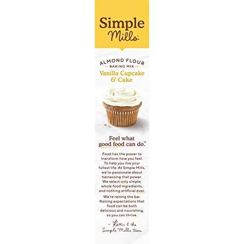 Simple Mills Almond Flour Baking Mix, Vanilla Cupcake & Cake Mix - Gluten Free, Plant Based, Paleo Friendly, 11.5 Ounce (Pack of 1)