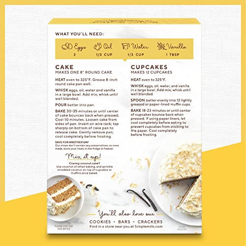 Simple Mills Almond Flour Baking Mix, Vanilla Cupcake & Cake Mix - Gluten Free, Plant Based, Paleo Friendly, 11.5 Ounce (Pack of 1)