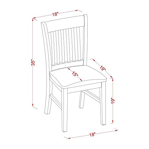 East West Furniture NFC-MAH-C Norfolk Dinette Chairs - Linen Fabric Upholstered Wooden Chairs, Set of 2, Mahogany