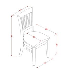 East West Furniture VAC-OAK-C Dining Chairs, Upholstered Seat