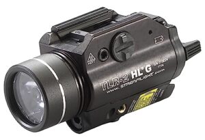 streamlight 69265 tlr-2 hl g 1000-lumen rail mounted tactical light with green aiming laser and 2 cr123a lithium batteries, black