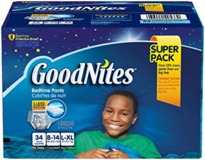 goodnites bedwetting underwear for boys, large/x-large, 34 ct