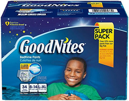 Goodnites Bedwetting Underwear for Boys, Large/X-Large, 34 Ct