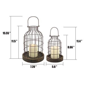 Stonebriar SB-5393C 2PC Wire METAL CLOCHE SET, Set of 2, Brown