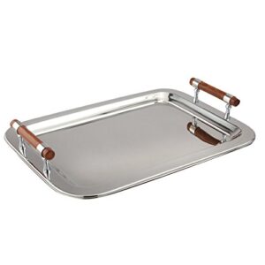 elegance stainless steel rectangular tray, 22" x 15.5", silver