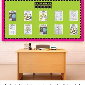 Carson Dellosa 36 Ft Scalloped Hot Pink Bulletin Board Borders, Classroom Borders for Bulletin Board, White Board, Cork Board, Locker, and Classroom Décor, Bulletin Board Trim