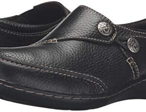 Clarks womens Ashland Lane Q Slip On Loafer, Black, 9.5 US