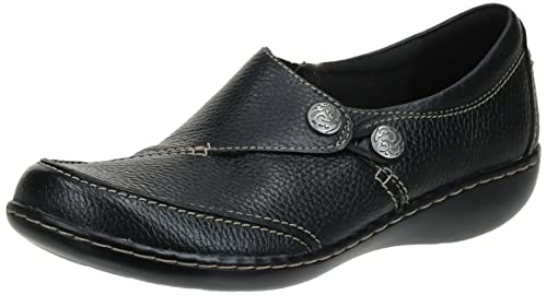 Clarks womens Ashland Lane Q Slip On Loafer, Black, 9.5 US