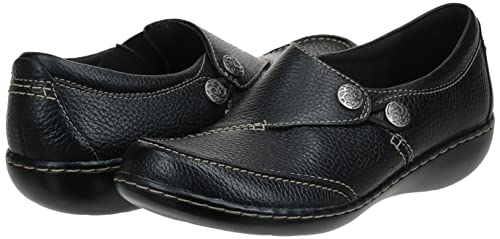 Clarks womens Ashland Lane Q Slip On Loafer, Black, 9.5 US