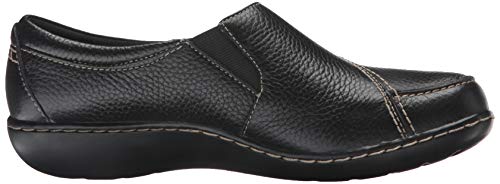 Clarks womens Ashland Lane Q Slip On Loafer, Black, 9.5 US