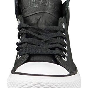 Converse Women and Men Street Leather High Top Sneaker, Black/Black/White, US 11W 9M