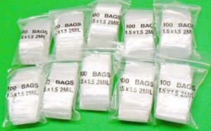 imbaprice clear reclosable poly bags(1.5" x 1.5" inch) case of 1000 bags