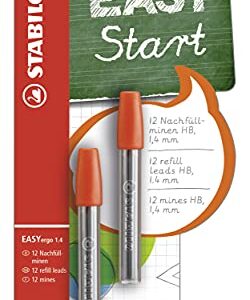 STABILO Ergonomic Mechanical Pencil EASYergo 1.4 Refill Leads - Pack of 6 x 2 - HB