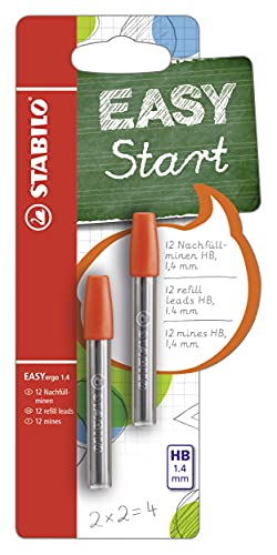 STABILO Ergonomic Mechanical Pencil EASYergo 1.4 Refill Leads - Pack of 6 x 2 - HB