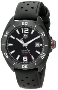 tag heuer formula 1 calibre 5 black titanium automatic watch 41mm waz2115.ft8023