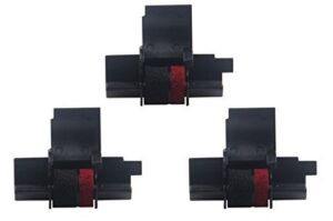 fja products calculator ink rollers for use with seiko ir-40t black/red ink rollers, works for casio hr100lc, casio hr100t, casio hr100te, casio hr100te plus (3 pack deal))