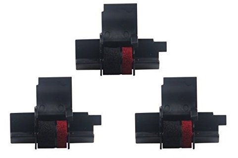 FJA Products Calculator Ink Rollers for use with Seiko IR-40T Black/Red Ink Rollers, Works for CASIO HR100LC, CASIO HR100T, CASIO HR100TE, CASIO HR100TE Plus (3 Pack Deal))