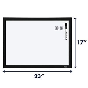 Quartet Magnetic Whiteboard, 17 x 23 inches White Board, Dry Erase Board, Black Frame (MWDW1723M-BK)