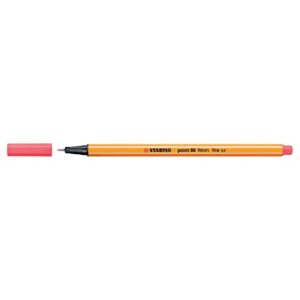 stabilo point 88 pen, neon red