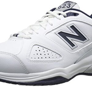 New Balance Men's 623 V3 Casual Comfort Cross Trainer, White/Navy, 12 X-Wide