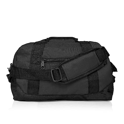 Dalix 14" Small Duffle Bag Two Toned Gym Travel Bag in Black