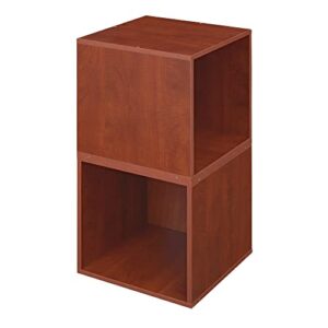 niche cubo storage organizer open bookshelf set- 2 cubes- cherry