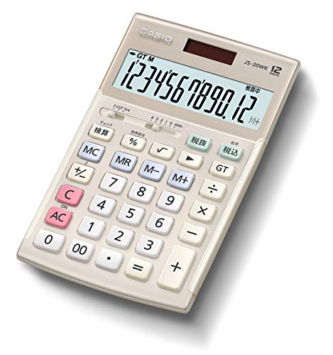 Casio full-scale practice calculator verification, tax calculation just type 12-digit JS-20WK-GD