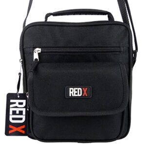 RED X Women's Red X Canvas Utility Cross Body Messenger Bag Travel Work Medium: (22Cm X 20Cm X 11Cm) Black