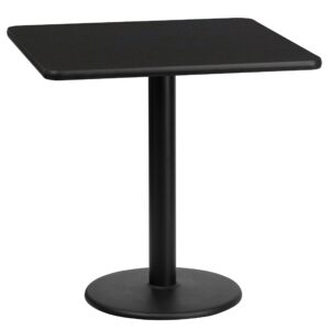 flash furniture stiles 24'' square black laminate table top with 18'' round table height base