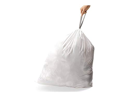 simplehuman Code Q Custom Fit Drawstring Trash Bags in Dispenser Packs, 50-65 Liter / 8 Gallon, White – 240 Liners