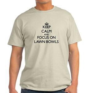 cafepress keep calm and focus on lawn bowls t shirt 100% cotton t-shirt natural