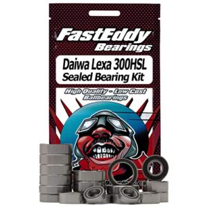 fasteddy bearings compatible with daiwa lexa 300hsl baitcaster complete fishing reel rubber sealed bearing kit