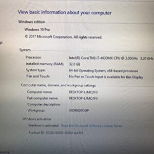 Dell Precision Mobile Workstation M6800 Core i7 Extreme Edition 4940MX 4GHz Quad-Core 32GB RAM 512 GB SSD Microsoft Windows 7 463-5905