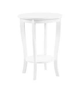 convenience concepts american heritage round end table, white