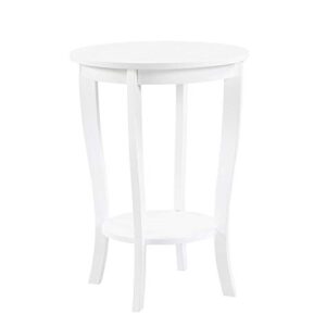 Convenience Concepts American Heritage Round End Table, White