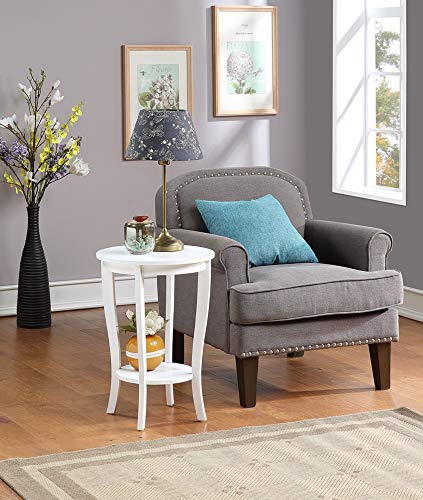 Convenience Concepts American Heritage Round End Table, White