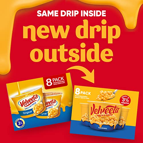 Velveeta Shells & Cheese Original Microwavable Macaroni and Cheese Cups (8 ct Pack, 2.39 oz Cups)