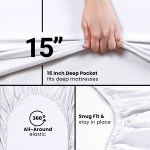 Utopia Bedding King Fitted Sheet - Bottom Sheet - Deep Pocket - Soft Microfiber -Shrinkage and Fade Resistant-Easy Care -1 Fitted Sheet Only (White)