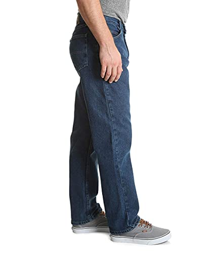 Wrangler Authentics Men's Classic 5-Pocket Relaxed Fit Cotton Jean, Dark Stonewash, 38W x 32L