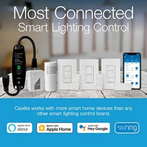 Lutron Caseta Deluxe Smart Dimmer Switch (2 Count) Kit with Caseta Smart Hub | Works with Alexa, Apple Home, Ring, Google Assistant | P-BDG-PKG2W | White