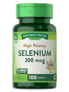 nature's truth selenium 200 mcg supplements, 100 count